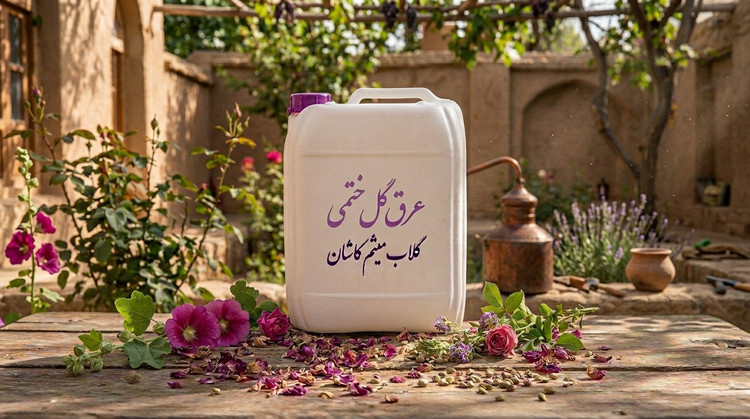 عرق گل ختمی گلاب میثم کاشان | خوشعطر، اصیل و باکیفیت