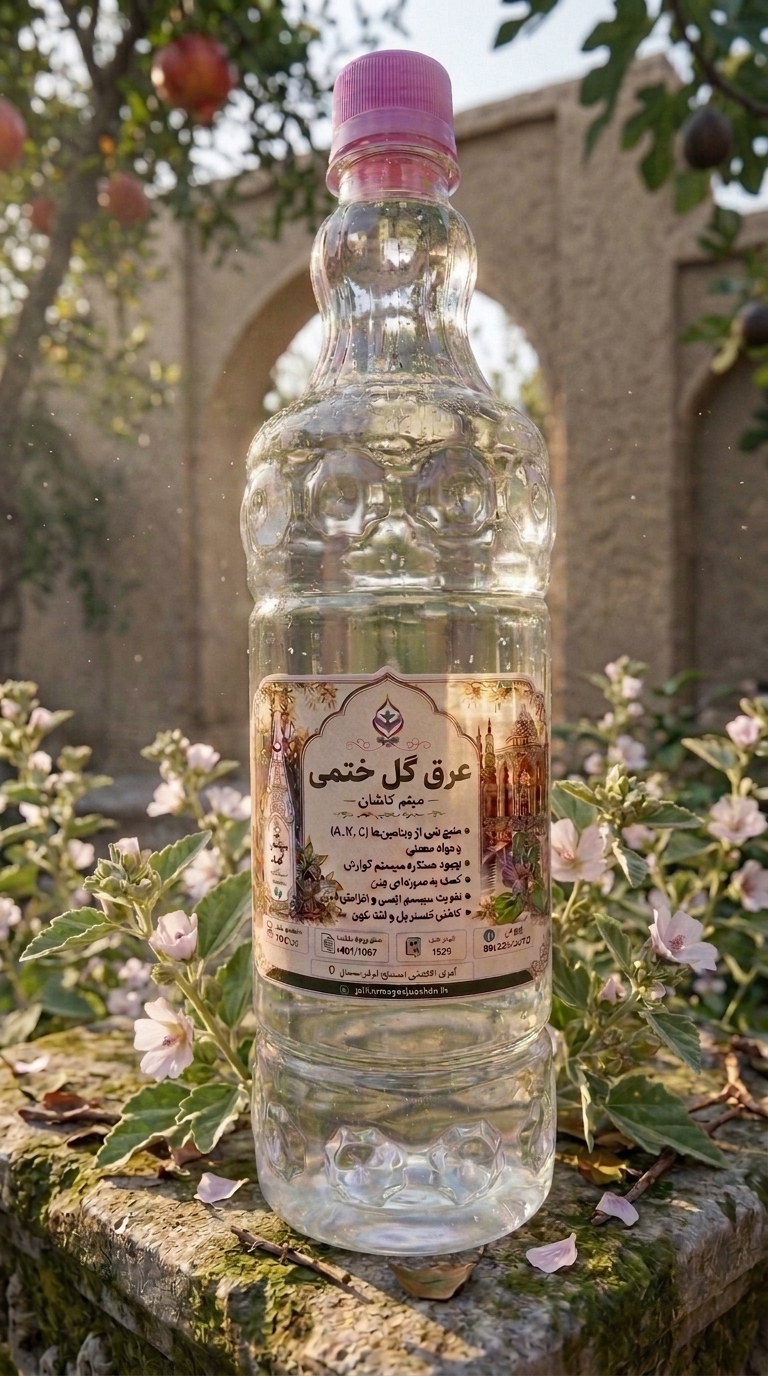 عرق گل ختمی گلاب میثم کاشان | خوش‌عطر، اصیل و باکیفیت