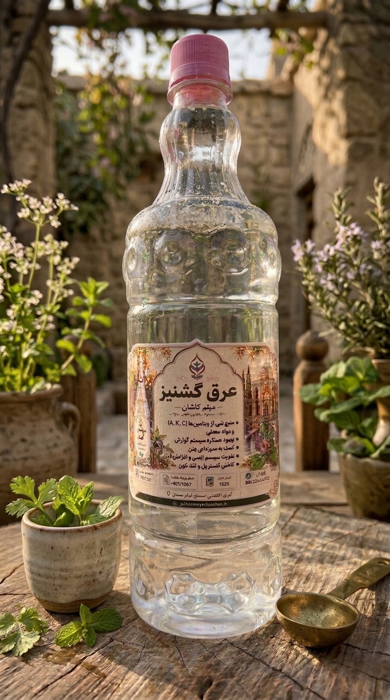 عرق گشنیز گلاب میثم کاشان | خوش‌عطر، اصیل و باکیفیت