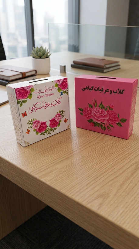پک کادویی چهارتایی گلاب دو آتشه، عرق هل معطر، عرق بیدمشک اعلا و عرق نعناع فلفلی خالص کاشان
