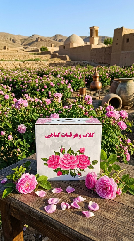 پک کادویی چهارتایی گلاب دو آتشه، عرق هل معطر، عرق بیدمشک اعلا و عرق نعناع فلفلی خالص کاشان