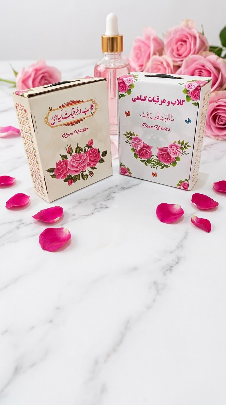 پک کادویی سه‌تایی گلاب دو آتیشه، عرق هل اعلا و عرق دارچین میثم کاشان