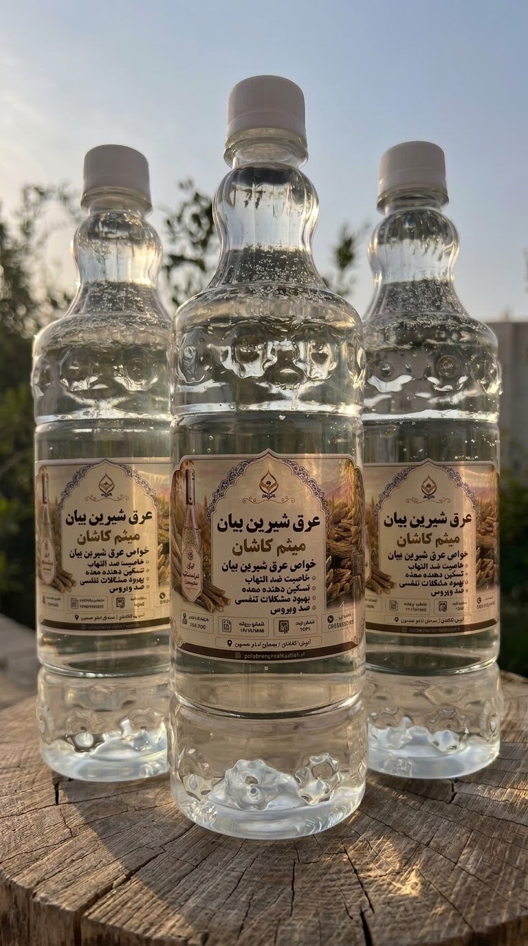 عرق شیرین‌بیان گلاب میثم کاشان | خالص، اصیل و خوش‌طعم